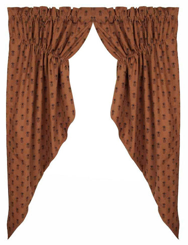 Mocha Black Pineapple Town Gathered Swag Lined C6101033 - The Fox Decor